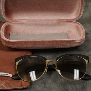 MIU MIU Stardust Gold Metal Crystal Sunglasses